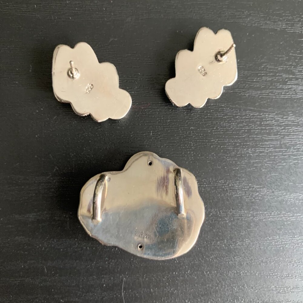 Sterling Electroform Pendant & Earrings - Picture 3 of 5